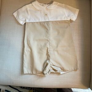 Petit Ami White and Cream Kids One Piece